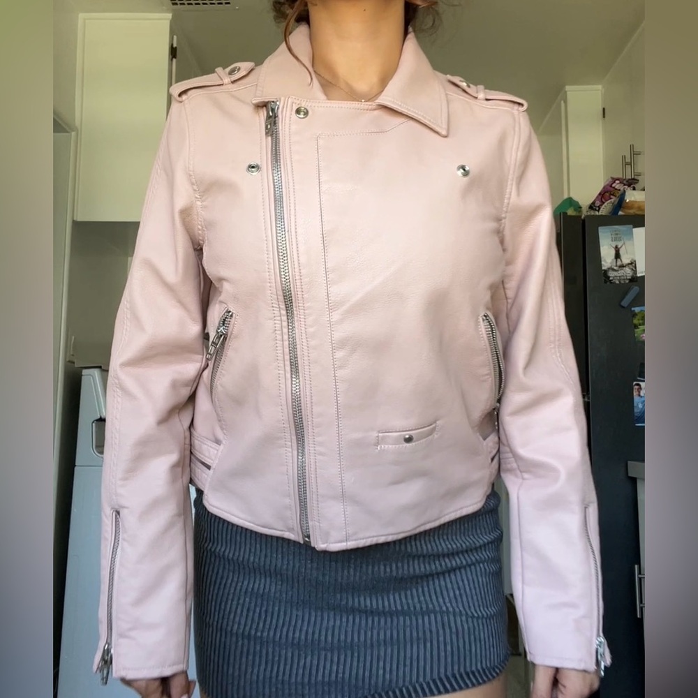 Women's Pink Leather Jacket